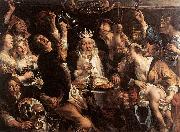 JORDAENS, Jacob The King Drinks s oil